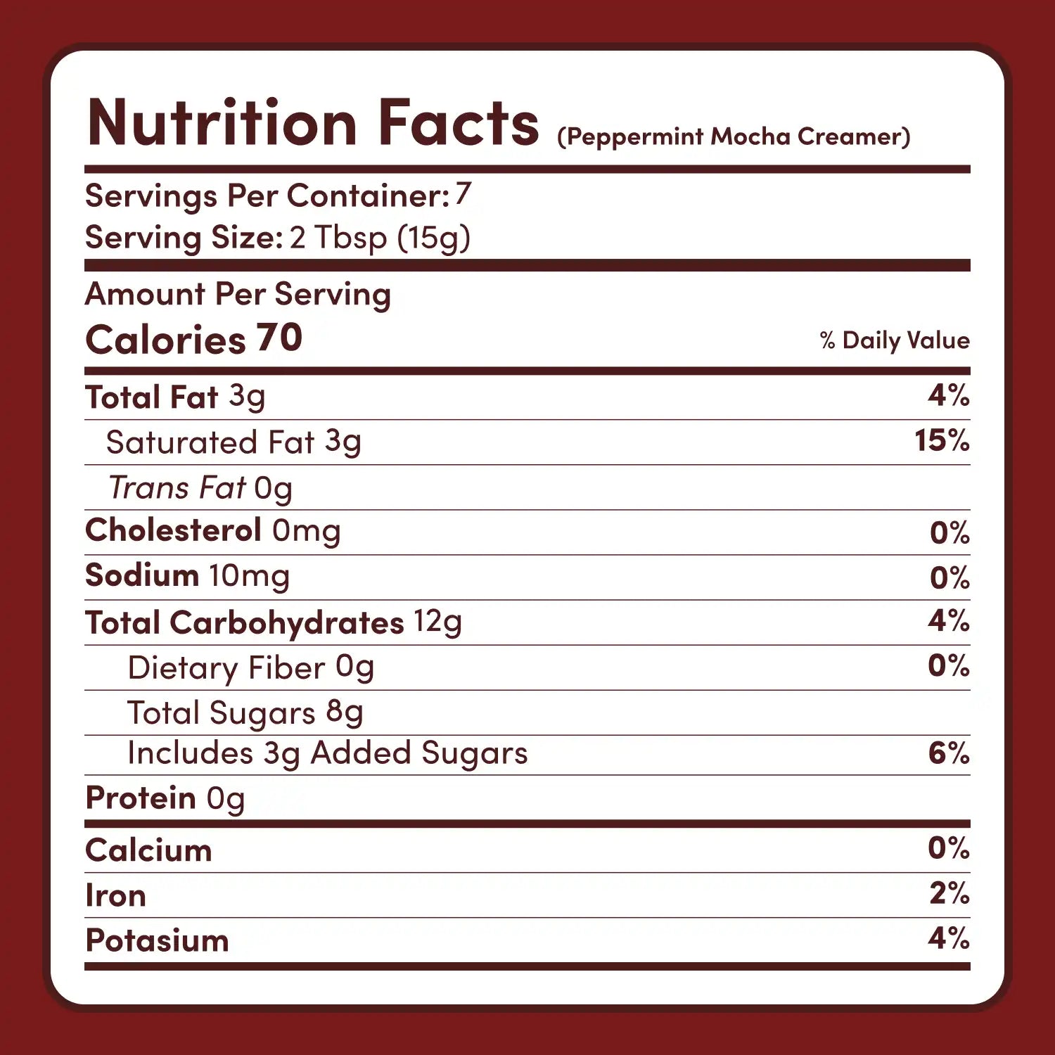 Peppermint Mocha Creamer Add-On (SPECIAL PRICING) W0 dh