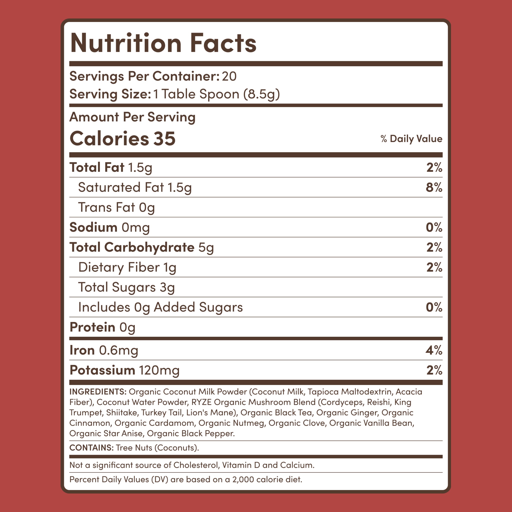 Mushroom Chai (20 Servings) O8 Ap