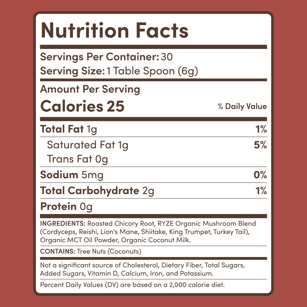 Mushroom Chicory — Organic Instant Chicory with Shitake & Lions mane, 30 Servings W2 ys