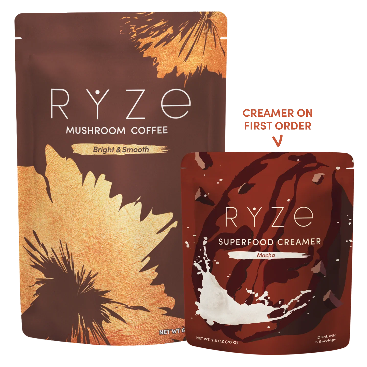 Mushroom Coffee + Mocha Creamer Set B6 zB