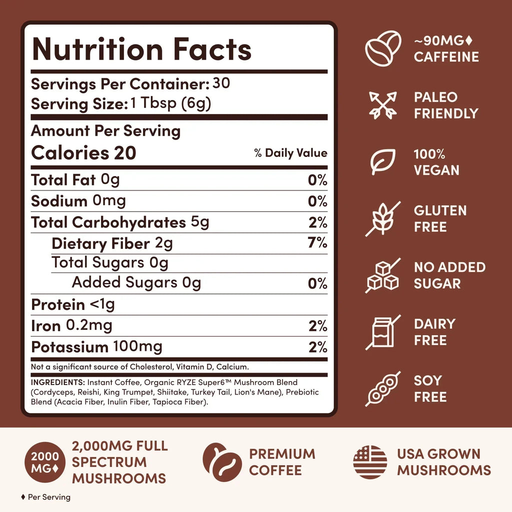 Mushroom Coffee Dark Roast Starter Kit 60 Servings X7 Ya