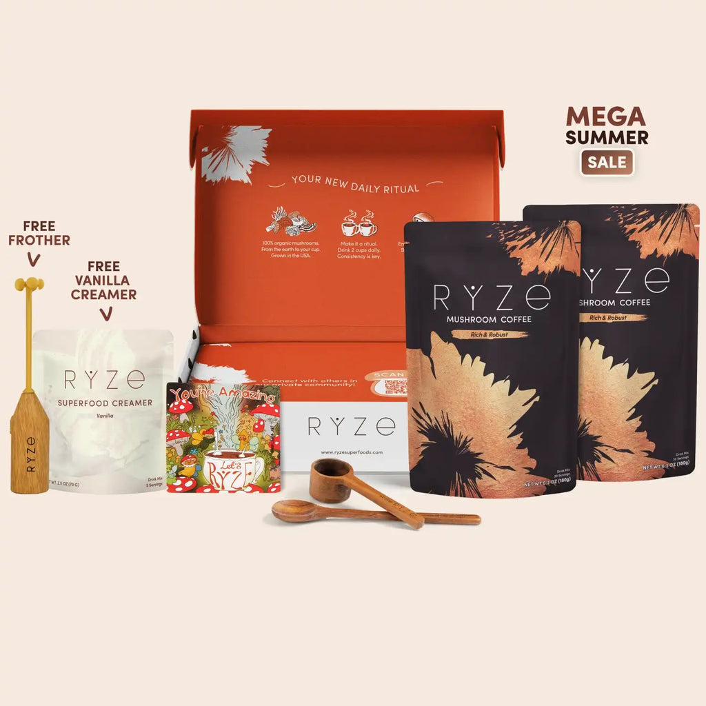 Mushroom Coffee Dark Roast Starter Kit (60 servings) P0 uX