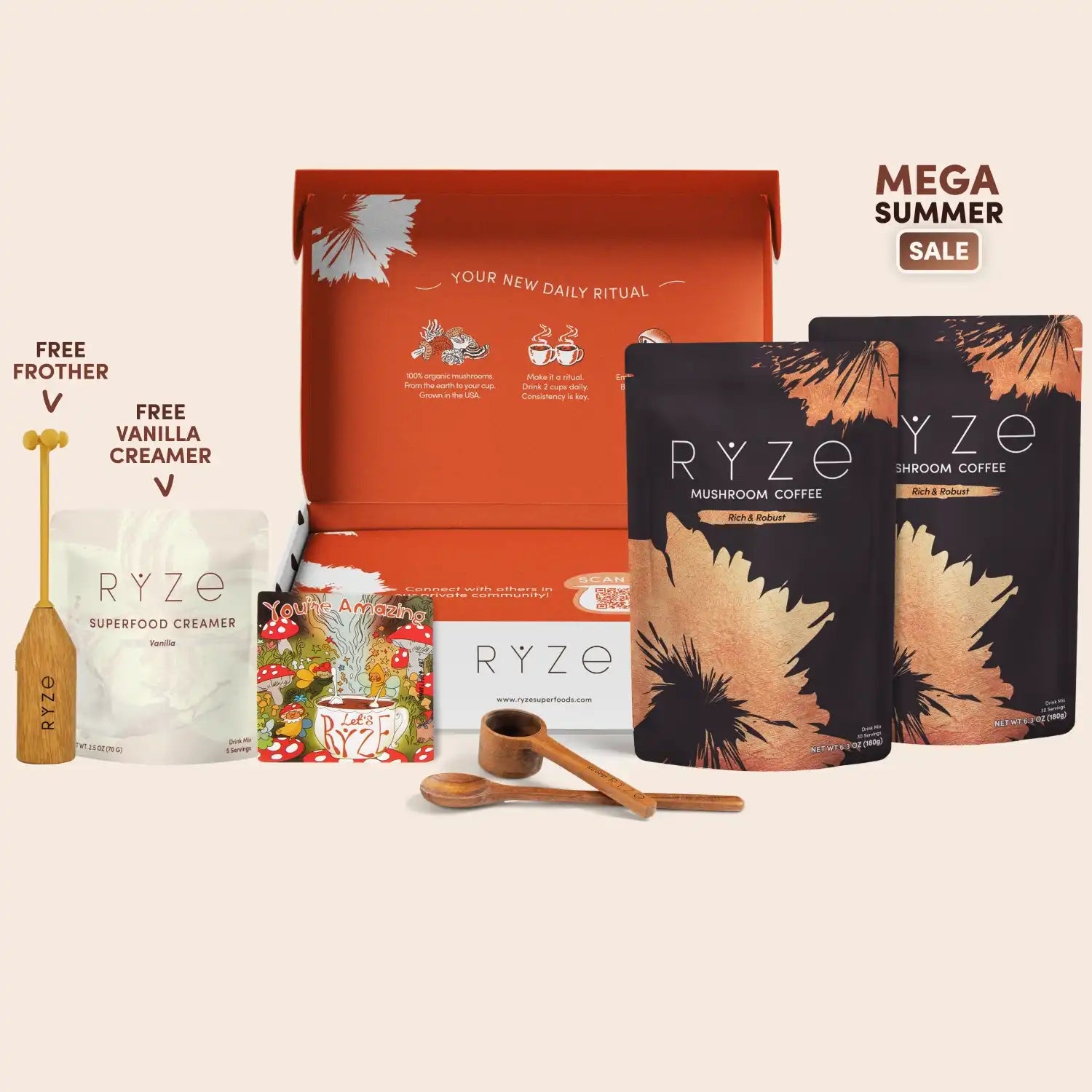 Mushroom Coffee Dark Roast Starter Kit (60 servings) P0 uX