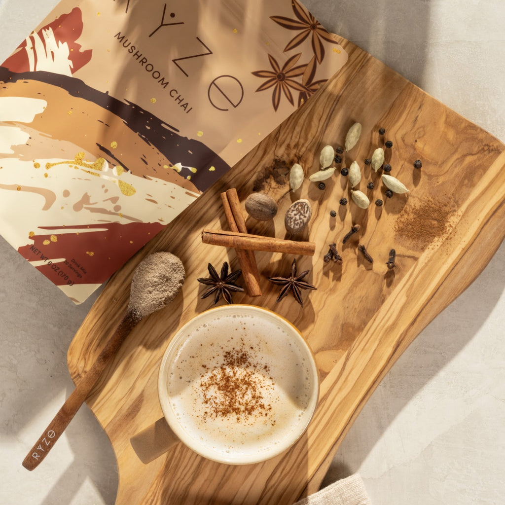 Mushroom Chai — Organic Instant Chai with Reishi & Organic Black Tea, 20 Servings S1 AW