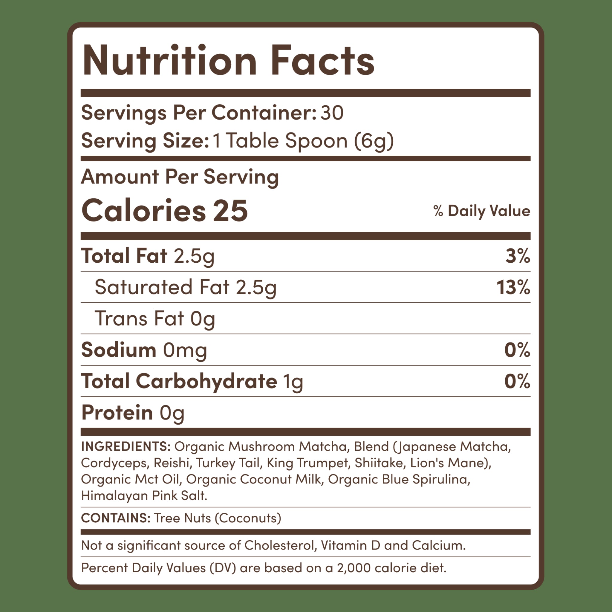 Mushroom Matcha — Organic Instant Matcha Latte with Lion's Mane & King Trumpet, 30 Servings B7 s6
