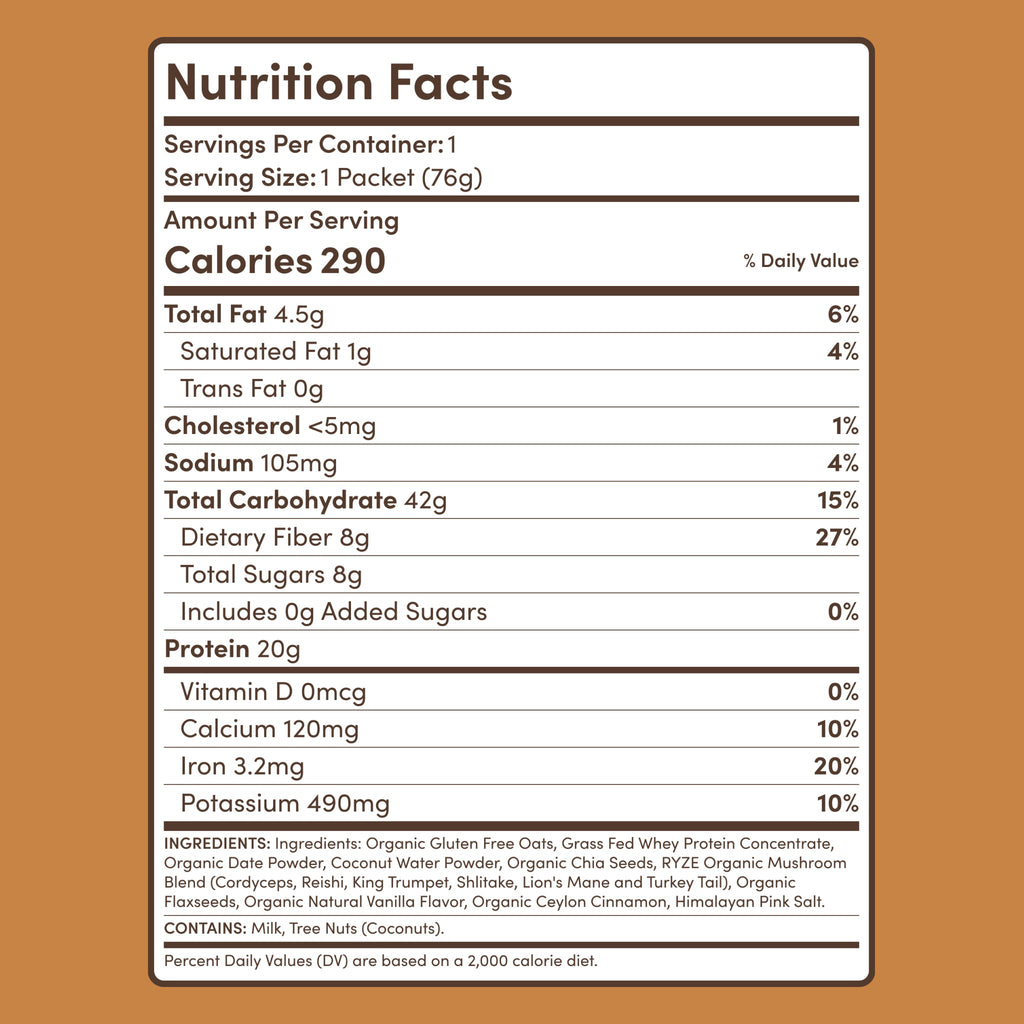 Mushroom Overnight Oats (14 Servings) N8 0A