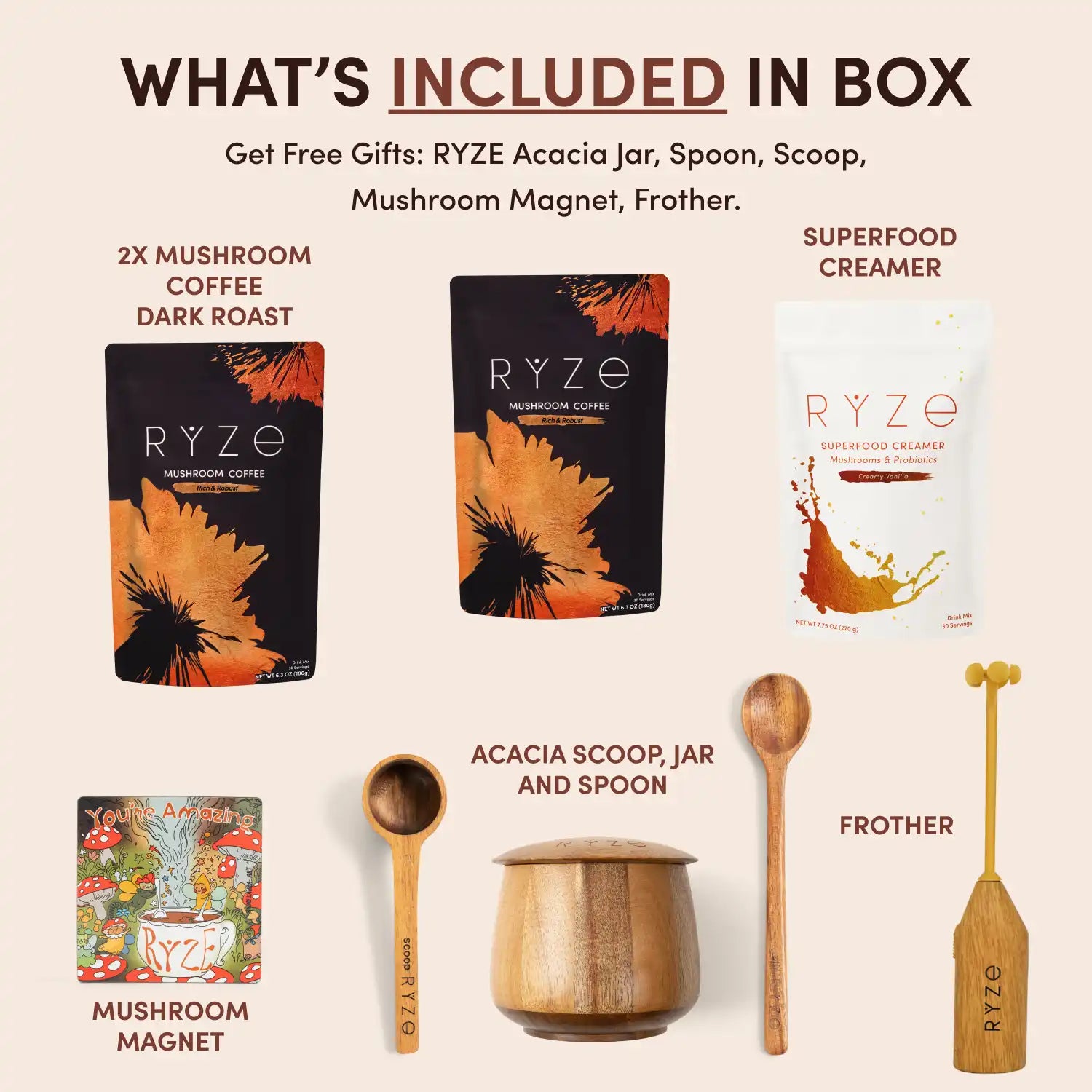 Mushroom Coffee Ritual Set W5 3s