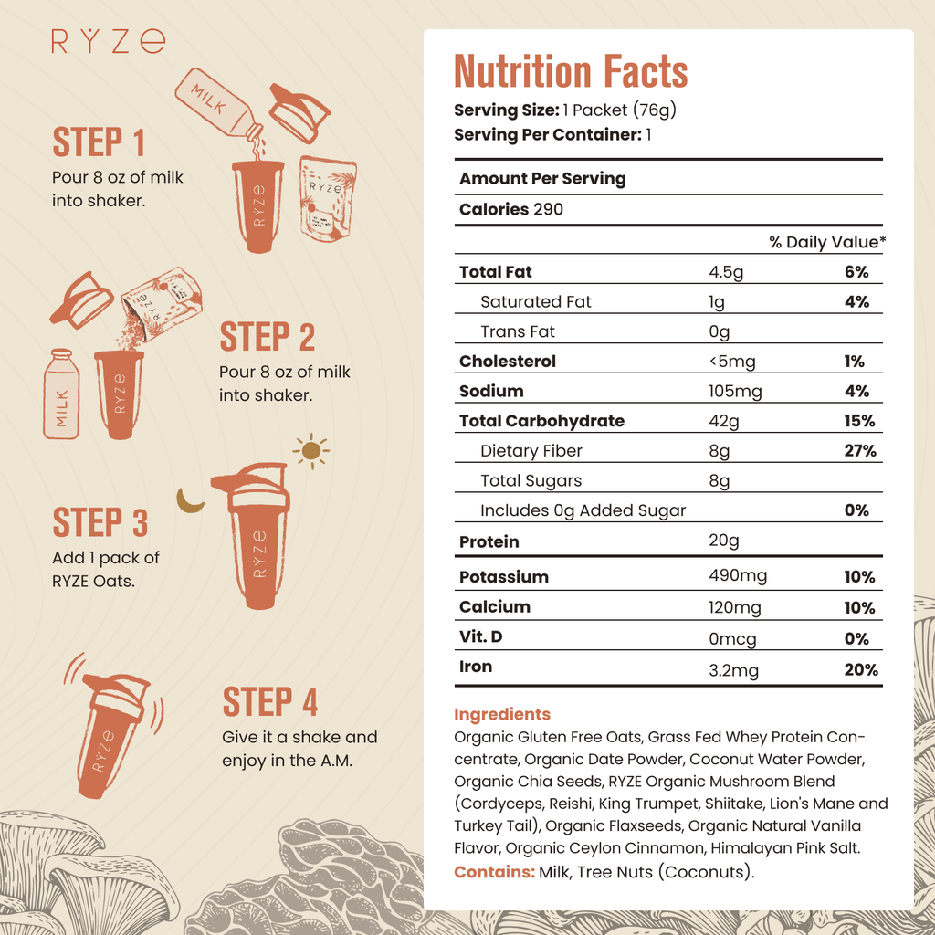 Mushroom Overnight Oats Pack (14 Servings) O4 Se